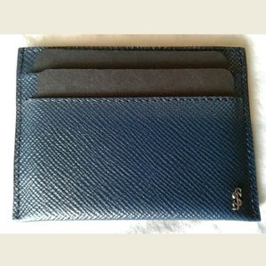 SERAPIAN STEFANO LEATHER BLUE CREDIT CARD WALLET